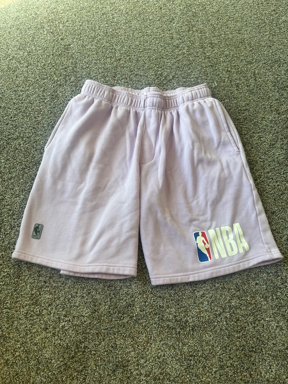 NBA Lavender Pink Fleece Sweat Shorts Size Large Lounge Athletic